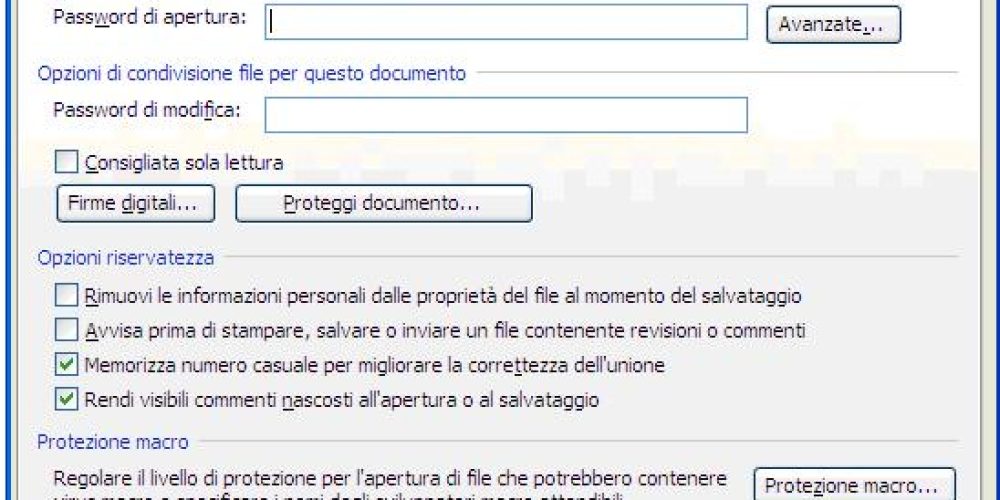 Proteggere un documento in word