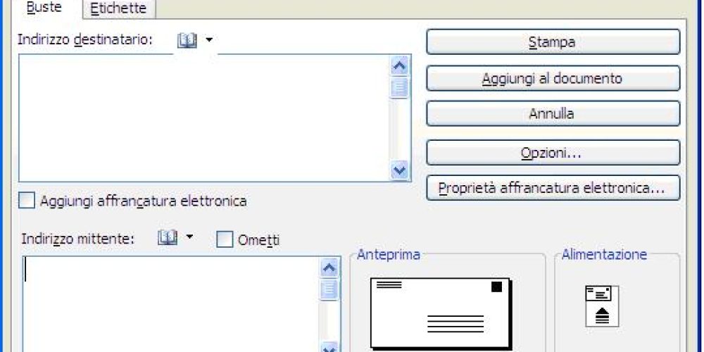 Creazione di lettere e buste in word