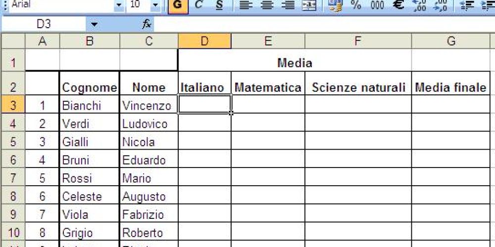 Consolida dati in excel