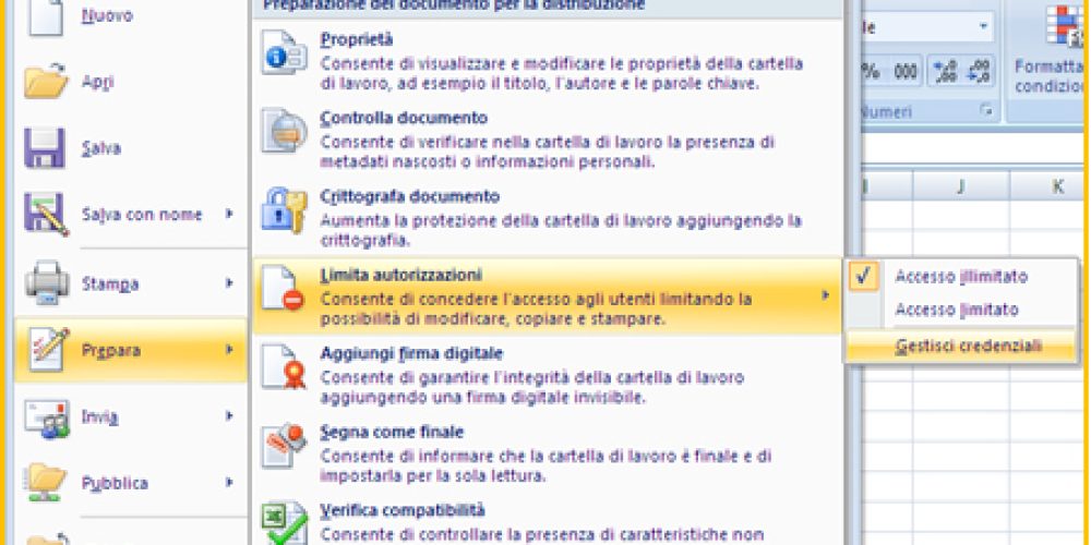 Impostare le autorizzazioni per l’accesso ad una cartella di lavoro