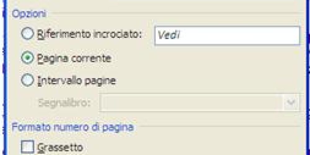 Creazione di un indice analitico in word 2007